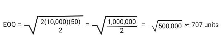 Example EOQ Formula